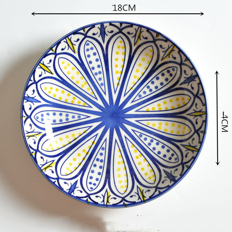 7 Inch Underglaze Printed Japanese Ceramic Plate