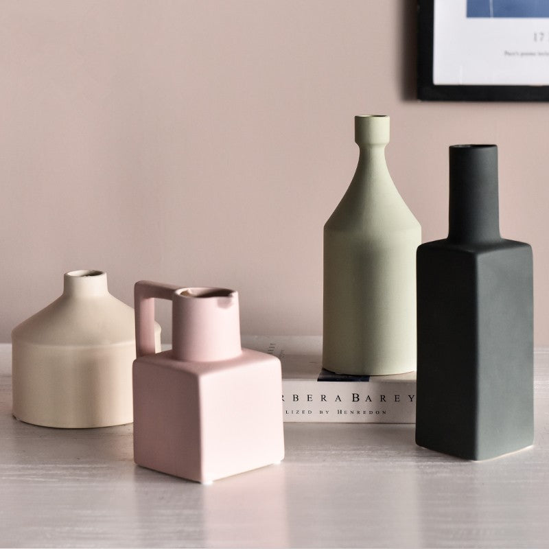 Geometric irregular Morandi vase