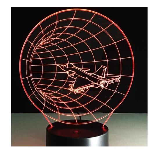 Air Plane 3D Illusion Table Lamp Illusion - 7 Colors