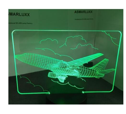 Air Plane 3D Illusion Table Lamp Illusion - 7 Colors