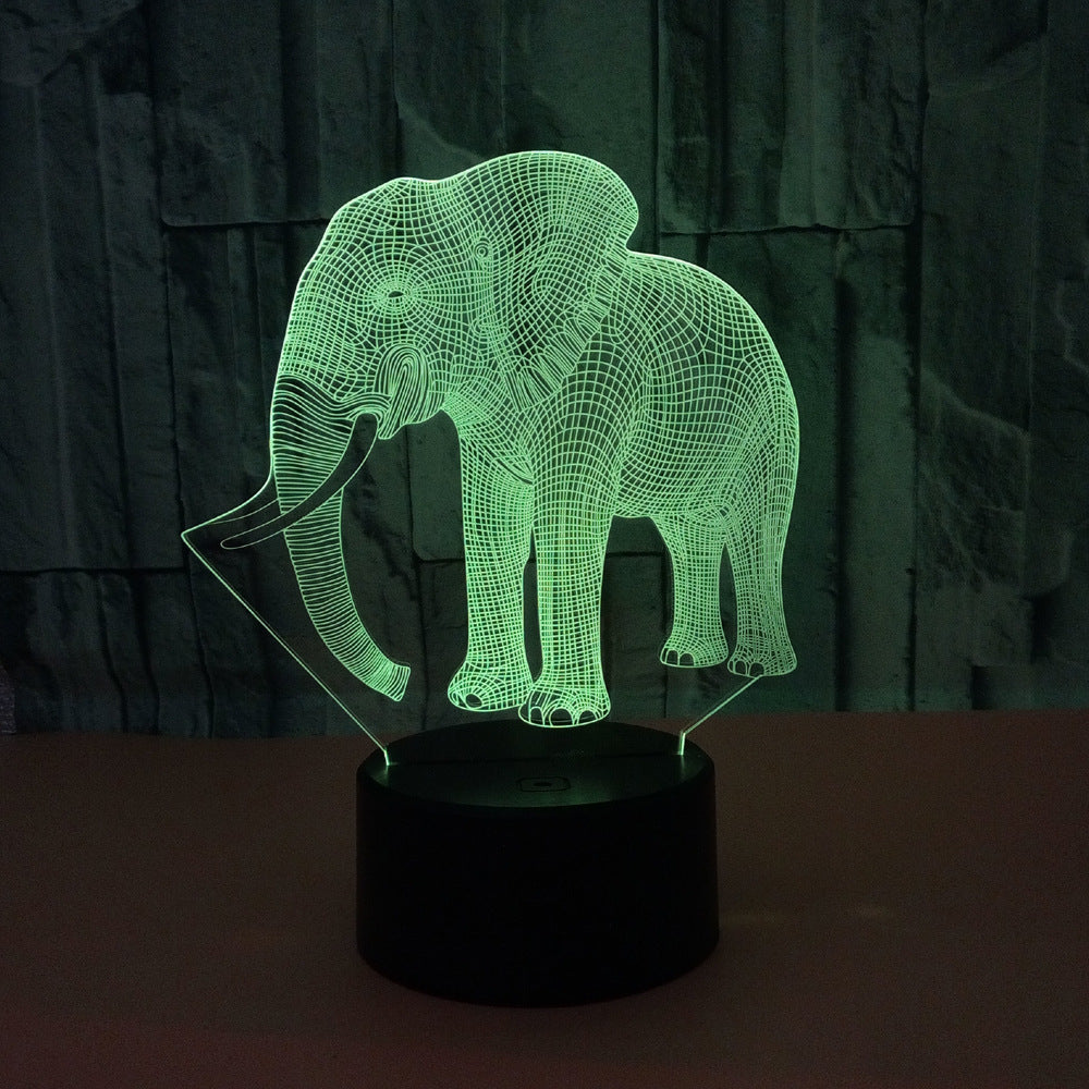 Elephant 3D Night Light Colorful Touch LED Visual Atmosphere Light