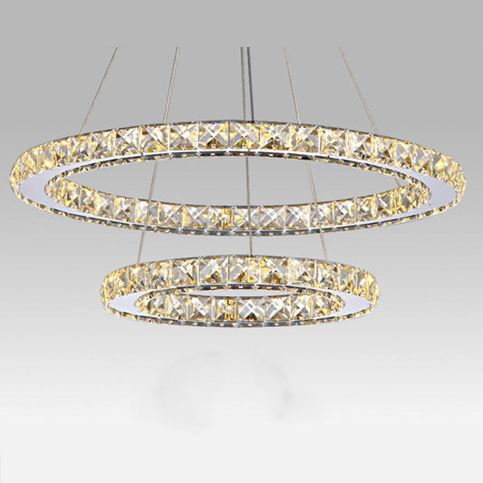 Stainless Steel Ring Simple Crystal Chandelier