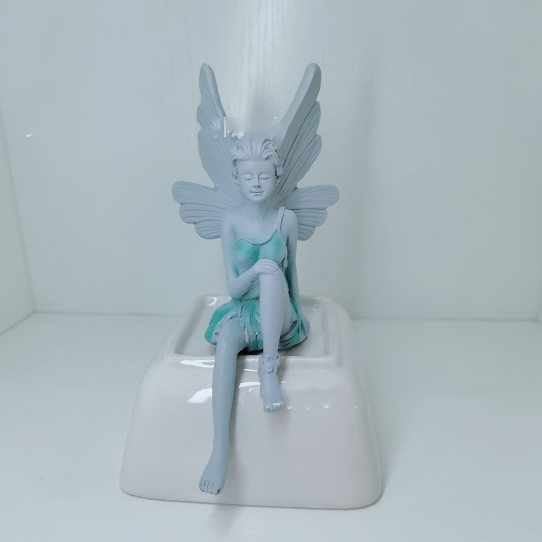 Fairy Statue Resin Crafts Flower Fairy Garden Ornaments Turek Sitting Fairy Statue