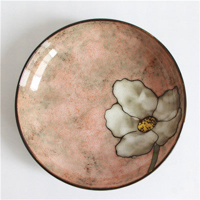 Tableware exported to Britain, Japanese style kiln Flower Restaurant, ceramic plate and wind flat plate, dish plate underglaze color