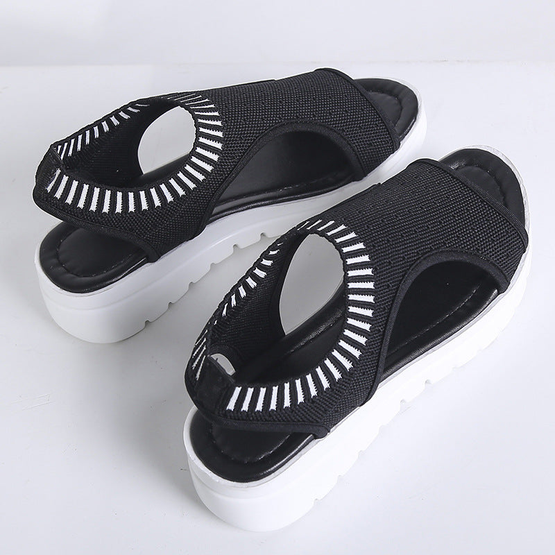 Sleeve Elastic Band Sports Side Air Sandals Women