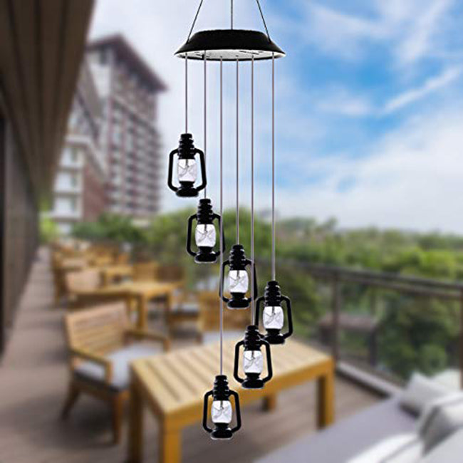 Changing Solar Powered Lanterns Wind Chime Wind Mobile LED Light