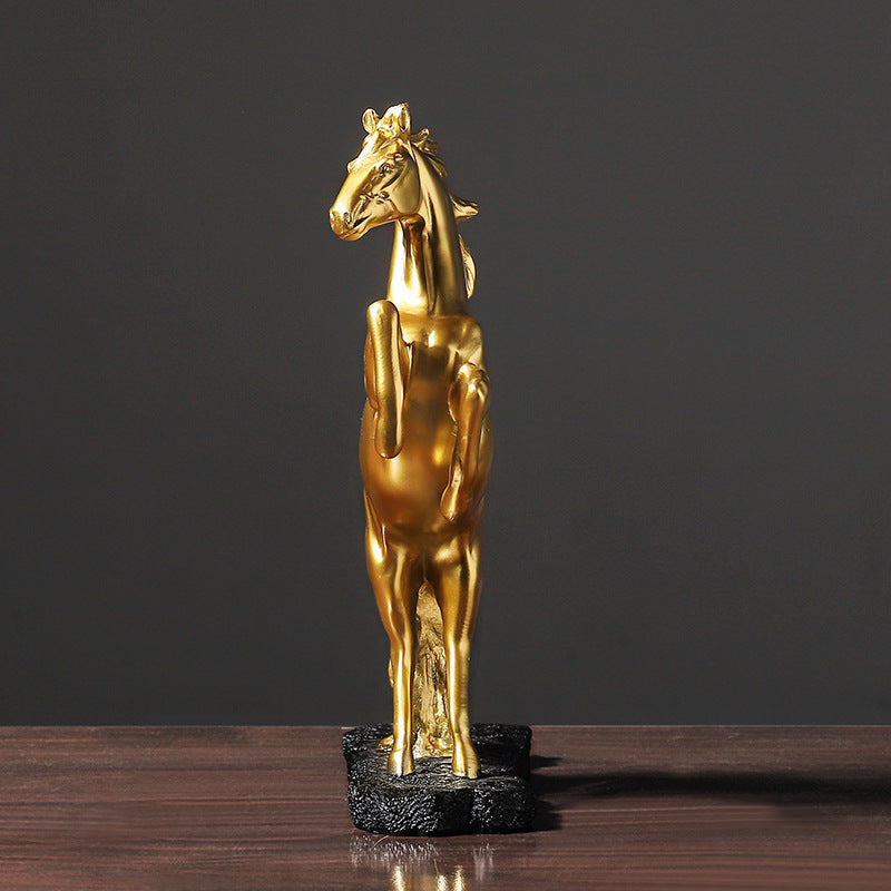 Golden Statue Resin Horse Sculpture Decoration Home Cabinet Decoration