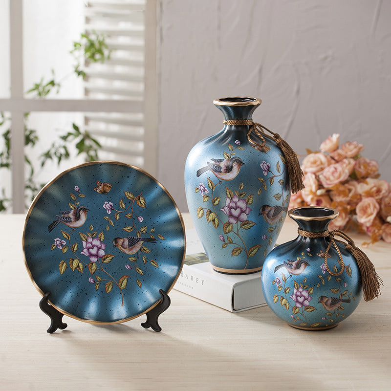 Three-piece European-style Ceramic Vase