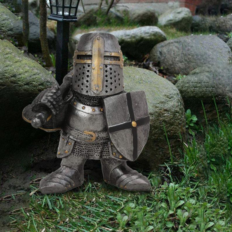 Gnomish Knight Guards Resin Ornaments Garden War Statue