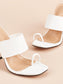 Simple Thick Heel High Heel Large Size Slip-on Sandals And Slippers Women