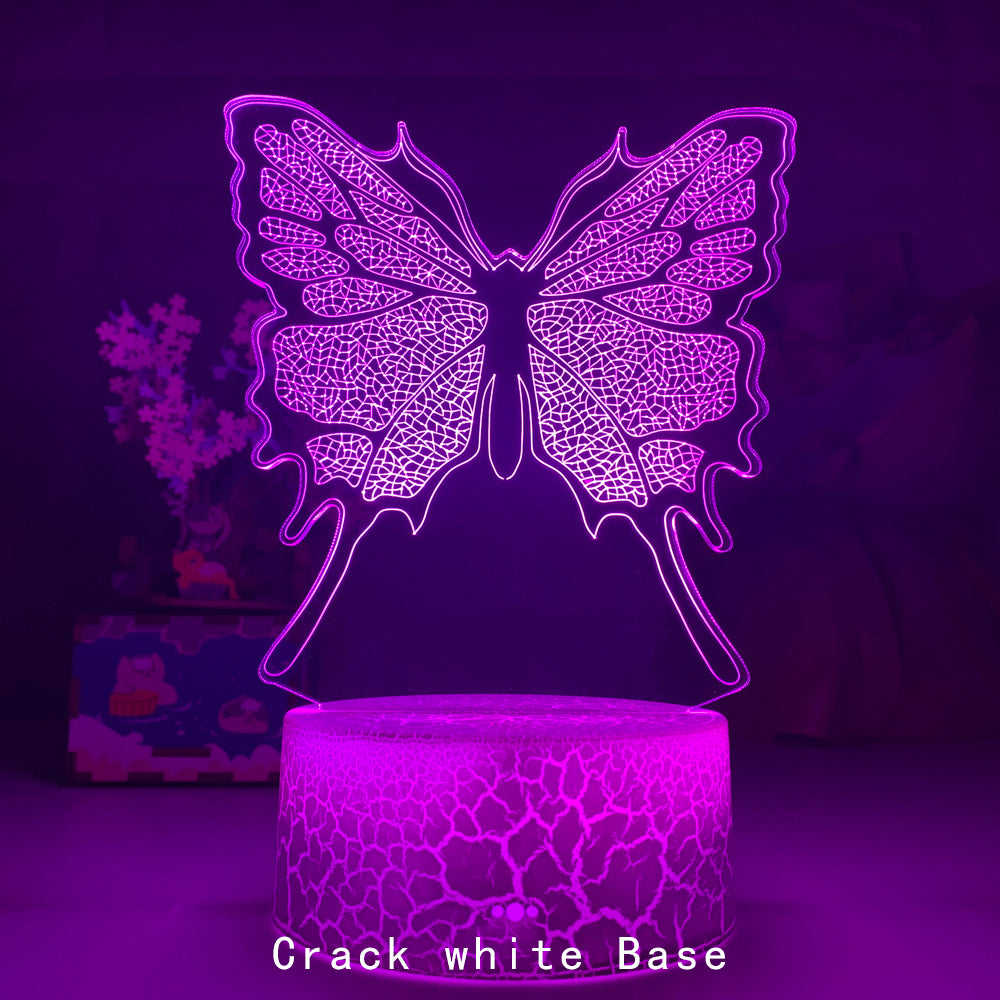 Butterfly Series 3d Small Table Lamp Creative Colorful Touch Three-dimensional LED Visual Light Gift Night Light