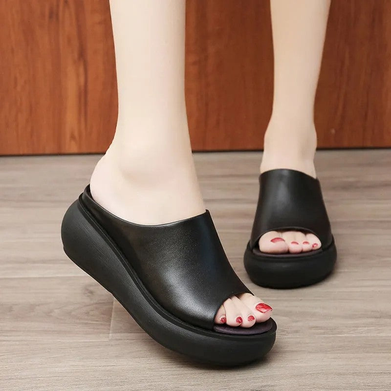 Fashion Platform Wedge Heel Women Sandals And Slippers