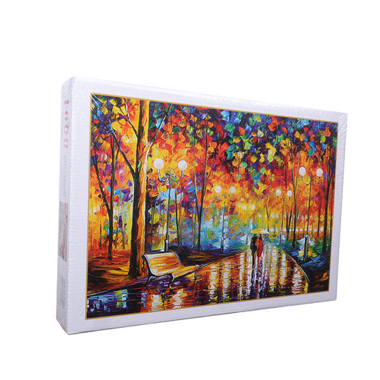 Scenery rainy night walking puzzle toys