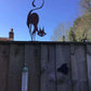 Metal Cat Fence Decoration Ornaments