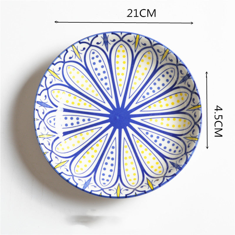 7 Inch Underglaze Printed Japanese Ceramic Plate