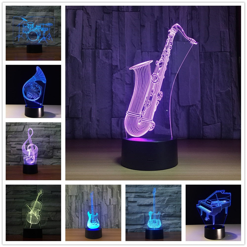 Saxophone 3D Night Light In 7 Colors