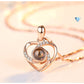 S925 Silver Romantic Colorful Photo Projection Necklace Heart Shaped Pendant Necklace