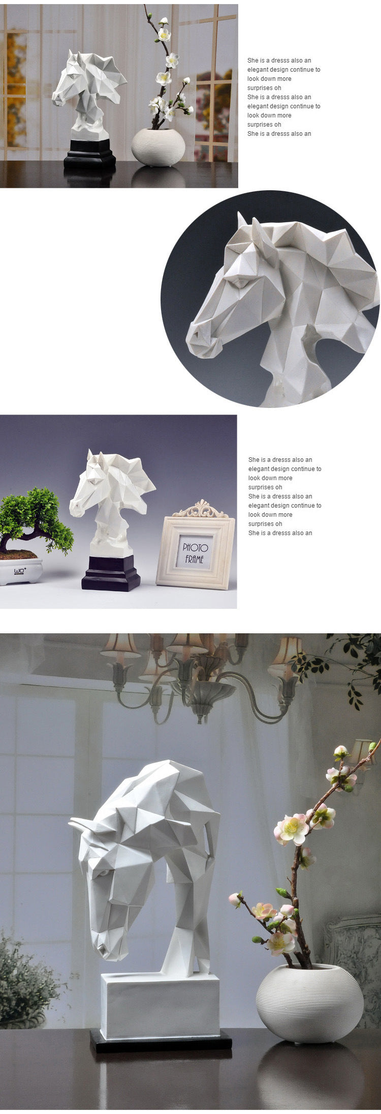 White Horse Head Statues