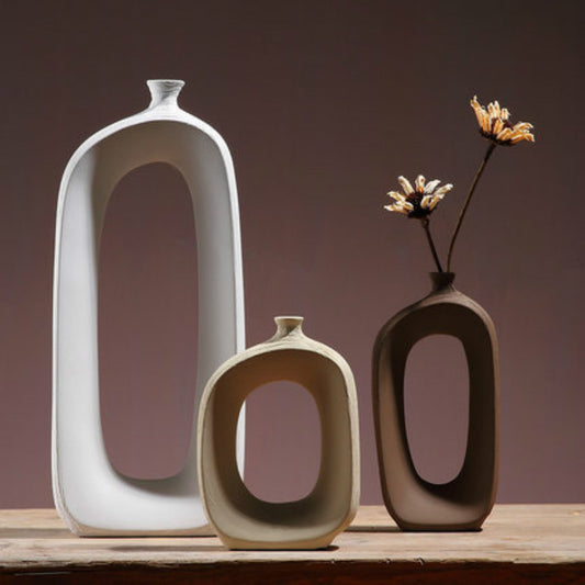 Three-piece ceramic vase