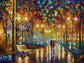 Scenery rainy night walking puzzle toys