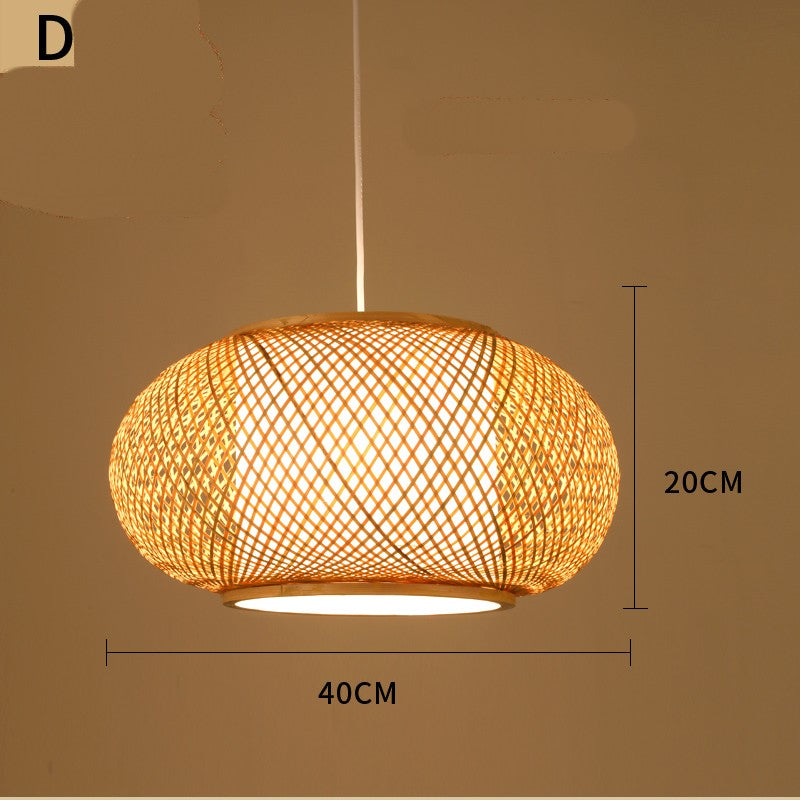 Bamboo Chandelier Chinese Restaurant Hotel Homestay Bedroom Balcony Lantern Rice Lamp