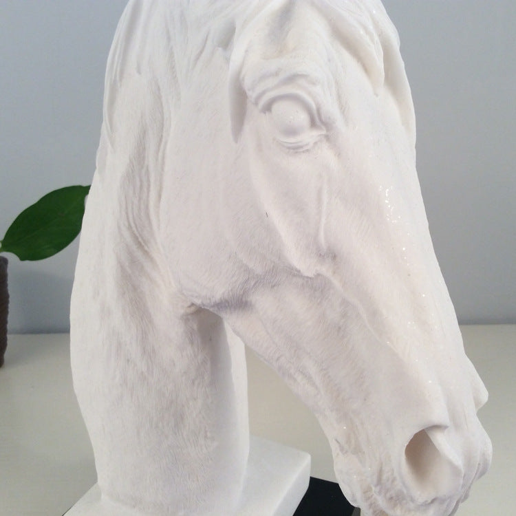 Entrance resin horse head decoration