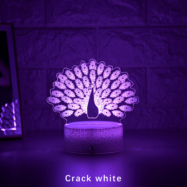 Peacock 3D Acrylic LED Light