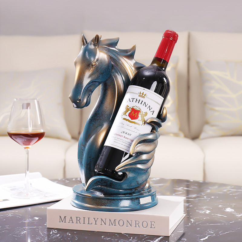 Horse Head Wine Rack Living Room Decoration Lucky Ornaments