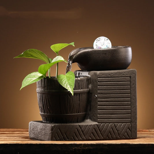 Decorative Circulating Ceramic Fountain Small Humidifier