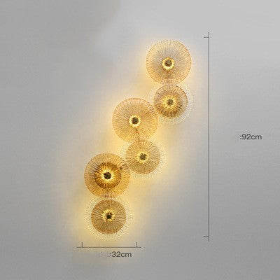 Post-modern Glass Wall Lamp Living Room Zen Wall Lamp Background Wall Bedroom Bedside Designer Personality Glass Aisle Light