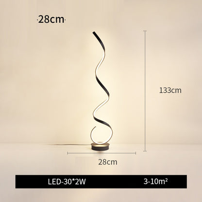 Living Room Sofa Simple Spiral Line Wave Floor Lamp