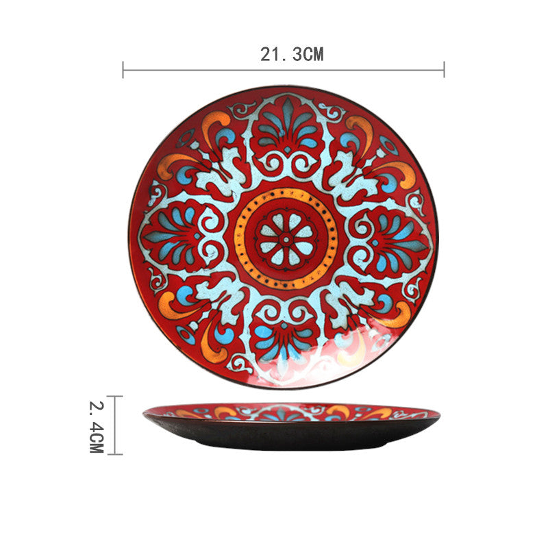 Traditional Talvera Pottery Plates Decorative Puebla Mexican Stonework