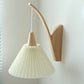 Bedroom Living Room Solid Wood Vintage Pleated Wall Lamp