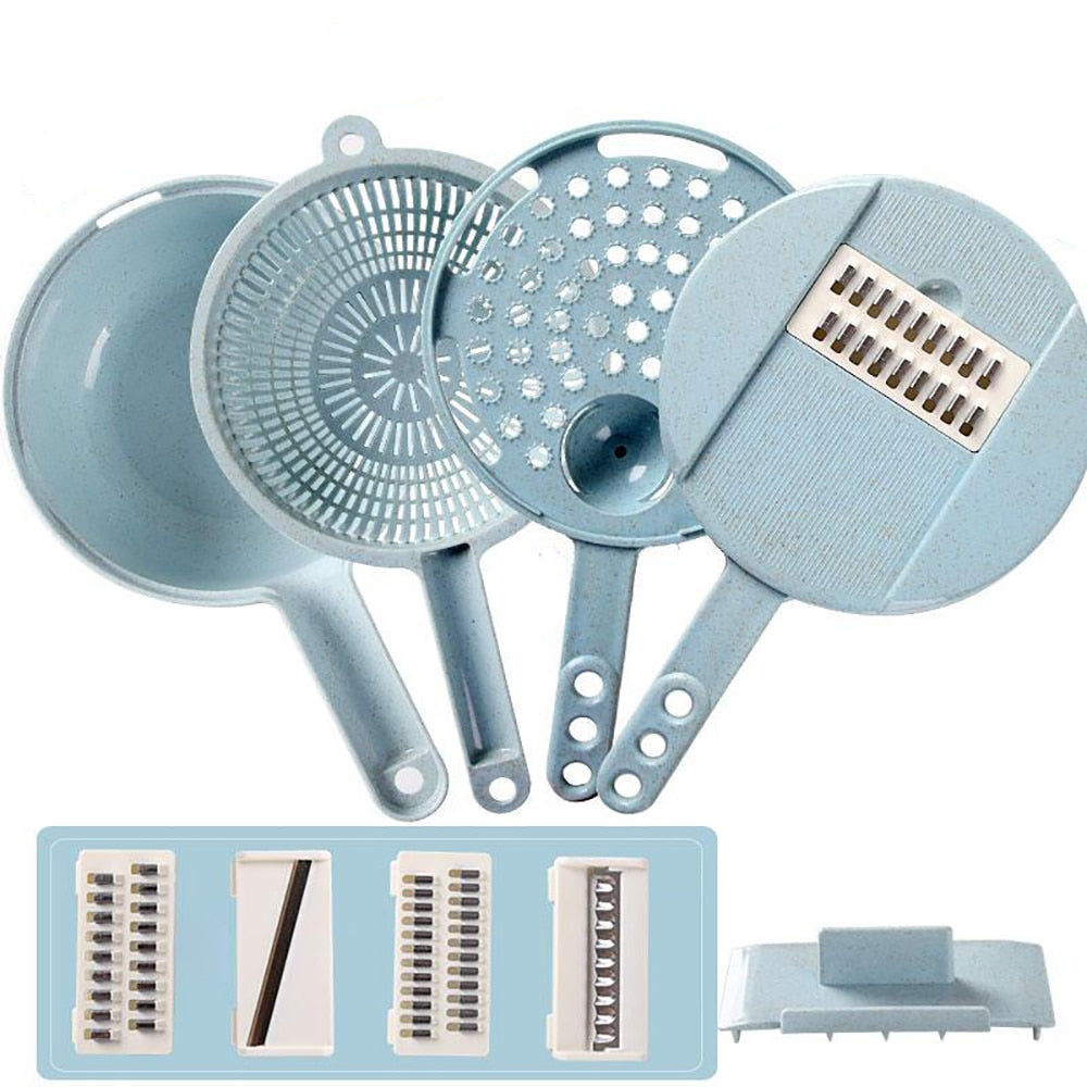 8 In 1 Mandolin Kitchen Slicer With Strainer