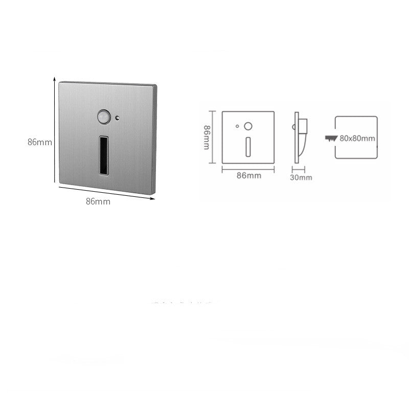 Recessed Intelligent Sensor Footlights Concealed Installation Corridor Aisle