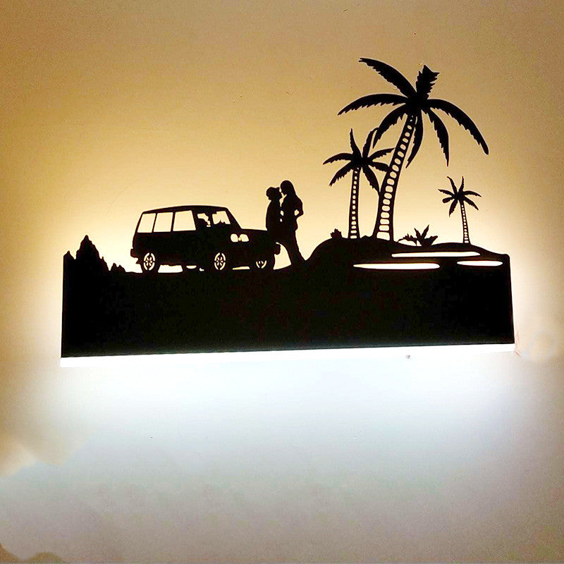 Wall lamp bedroom bedside lamp creative boy and girl living room