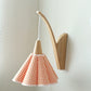 Bedroom Living Room Solid Wood Vintage Pleated Wall Lamp