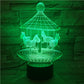 Carousel 3D night light intelligent remote control color change