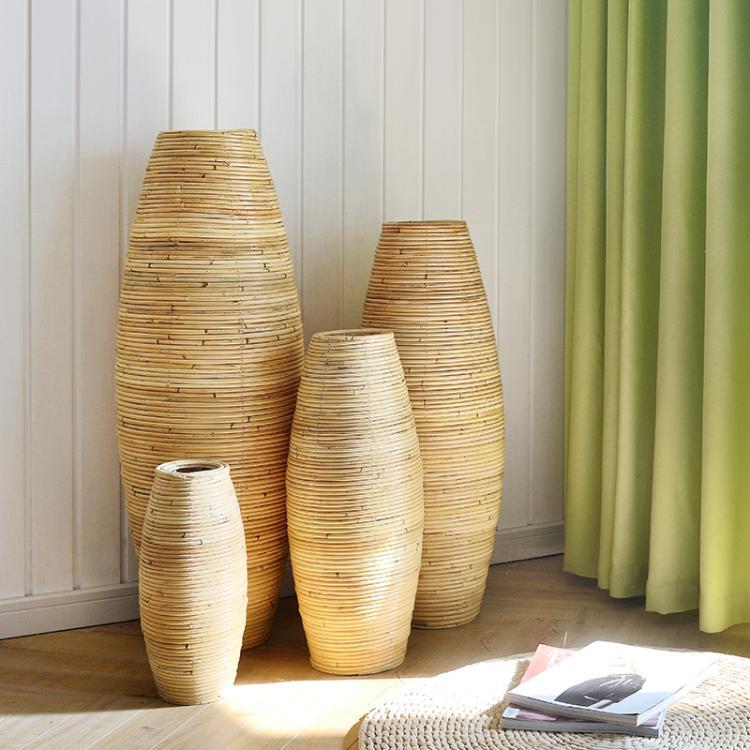 Natural Color Indonesian Rattan Vase Rattan Vase