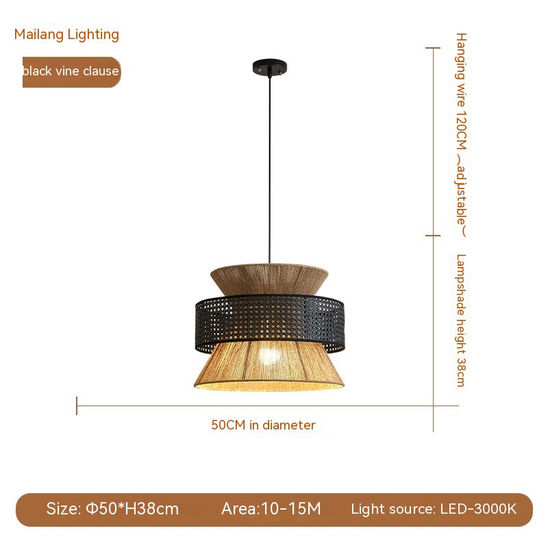 Japanese Style Hemp Rope Ceiling Lamp