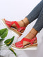 Summer Wedge Sandals Women Fashion Pattern Ankle-strap Buckle Sandals Women