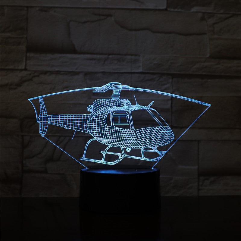 Helicopter series 3D night light colorful touch led desk lamp