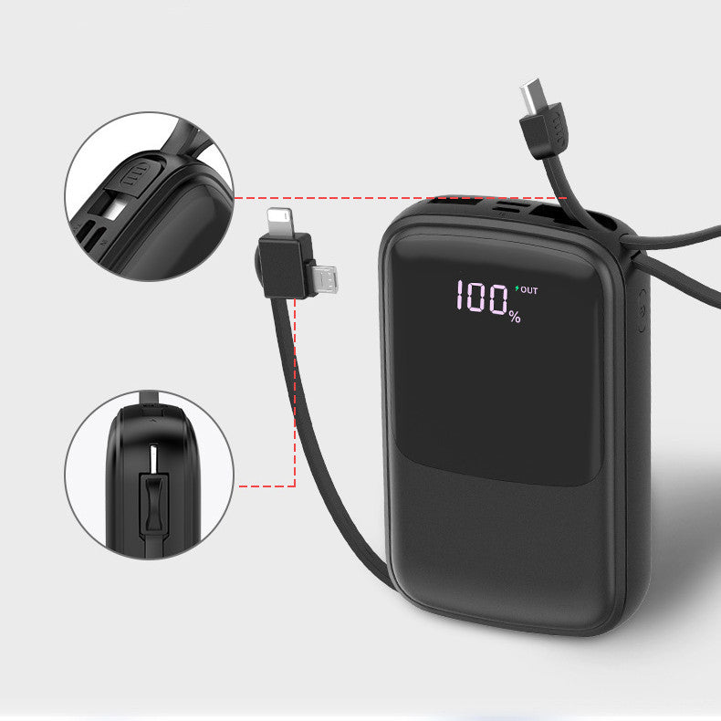 Power Bank Mini With Cable 10000mAh Portable Power Bank