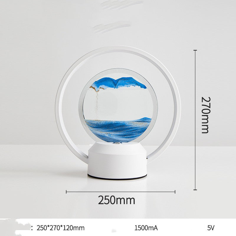 Minimalist Quicksand 3D Intelligent LED Glass Wind Table Lamp