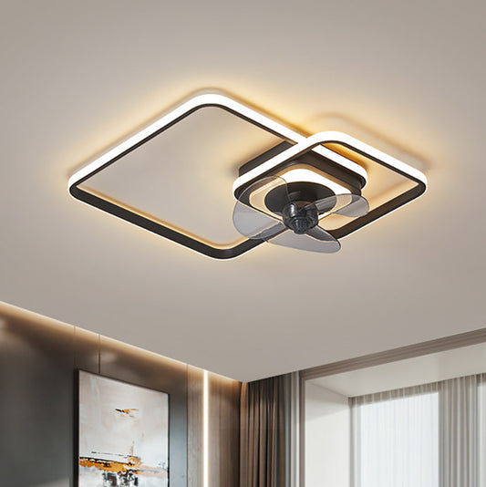 Simple Modern Bedroom Ceiling Fan Lamp