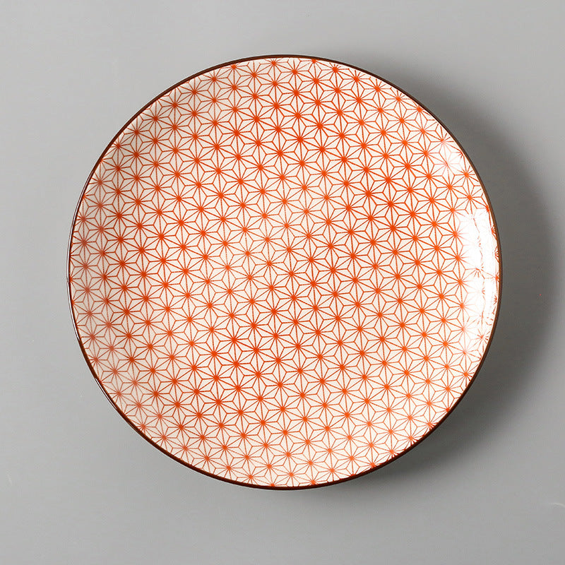 Creative Japanese ceramic plate large flat plate