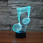 Musical note 3D colorful visual light Touch charging LED light