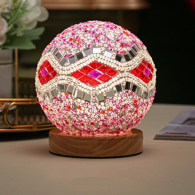 Bohemian Style Rechargeable Table Decorative Glass Lamp