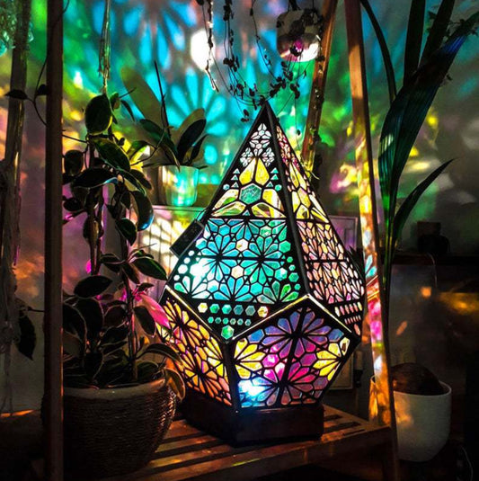 Colorful Bohemian Ambient LED Floral Projection Lantern