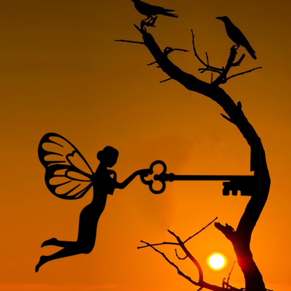 Garden Pile Metal Fairy Silhouette Ornament Home Decor Lawn Backyard